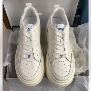 Chanel Women's Cream Sneakers
